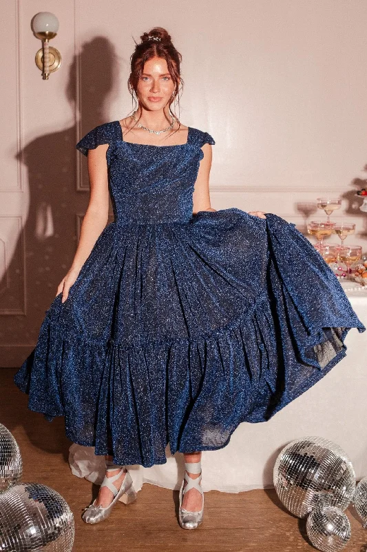 I Feel Pretty Dress in Navy Sequin