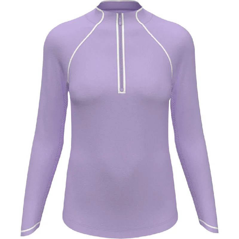 New Women's Original Penguin Long Sleeve Sun Protection Golf Top - Lavender MSP$80