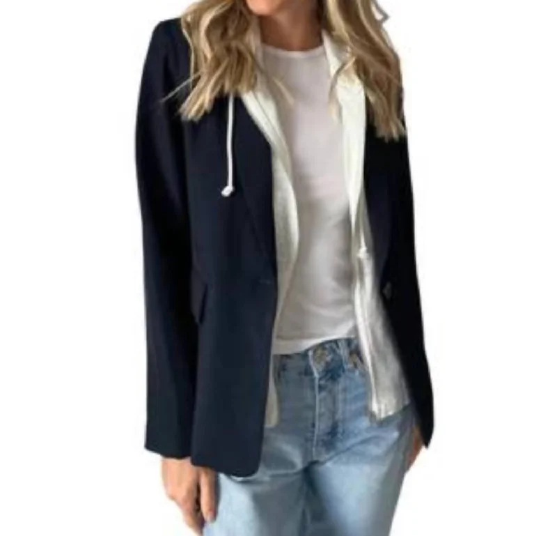 2-In-1 Hooded Drew Blazer In Navy