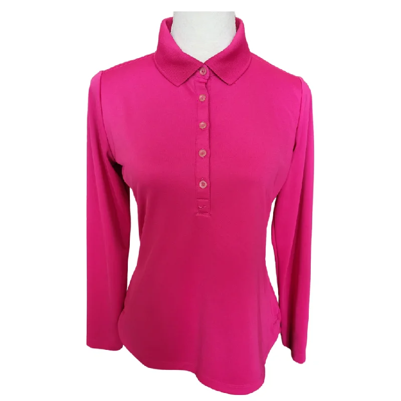 Women's Nike Golf Tour Performance Magenta Long Sleeve Dri-Fit Polo Size M