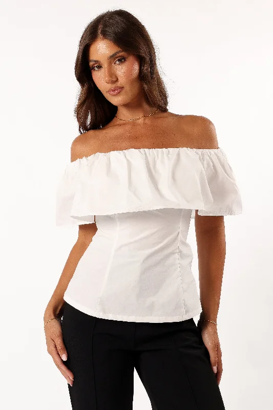 Emery Off The Shoulder Top - White