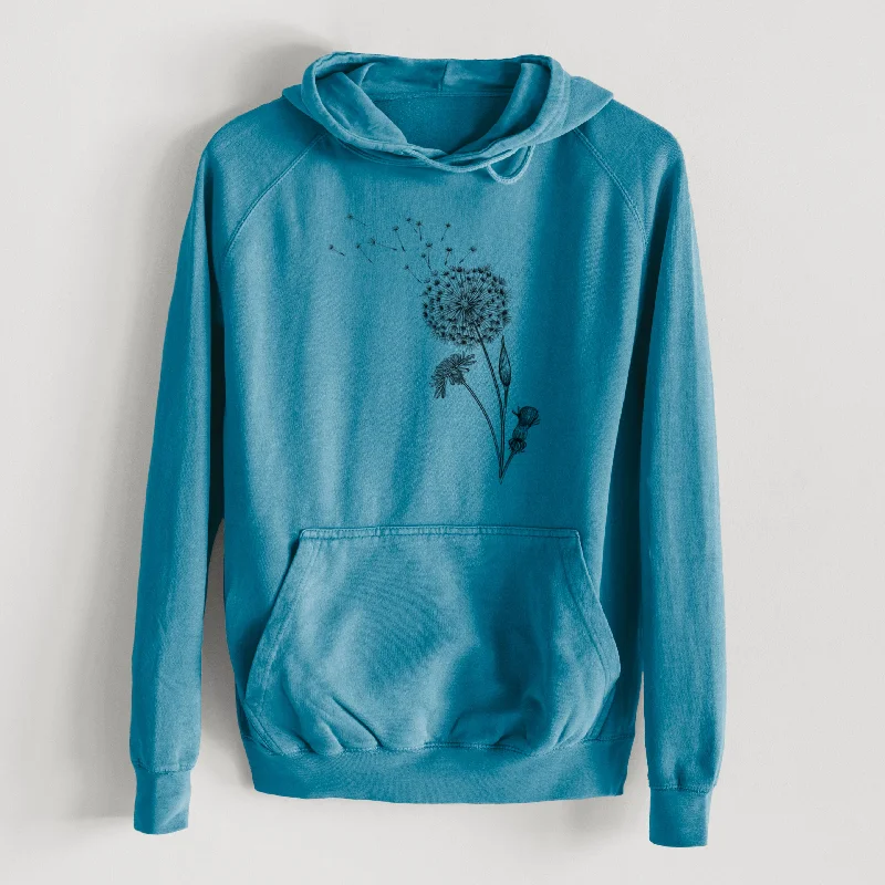 Common Dandelion - Taraxacum officinale  - Mid-Weight Unisex Vintage 100% Cotton Hoodie