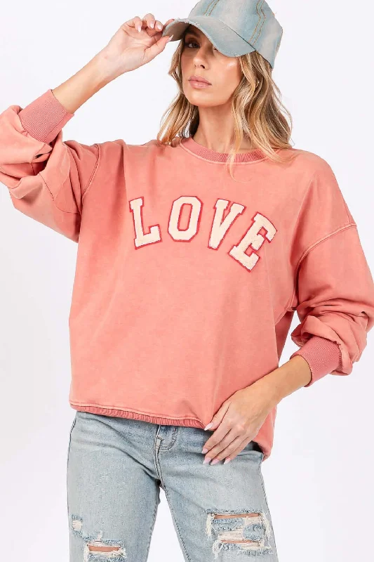 Sunset Coral Drop Shoulder Sweatshirt