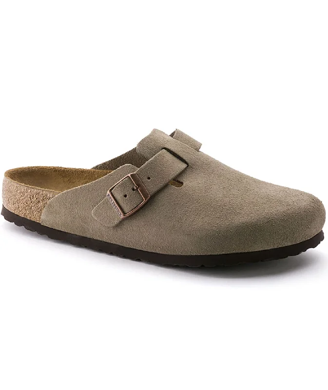 Birkenstock Boston Suede Taupe - Narrow Fit