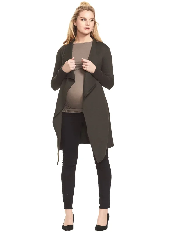 Bonnie Maternity Coatigan - Khaki Marle