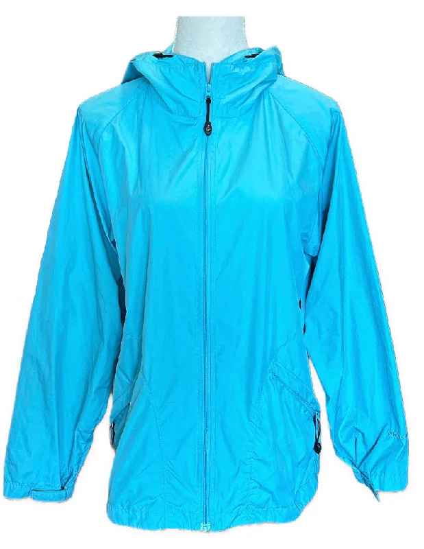 Woolrich Teal Full-Zip Women's Hooded Windbreaker Size M