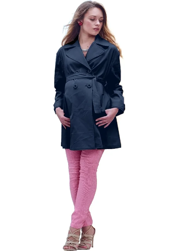 Trench Drill Maternity Coat