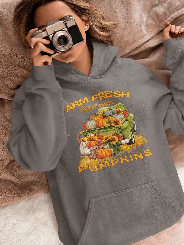 Locally Grown Pumpkins Farm Fresh Farmhouse Style Unisex Hoodie