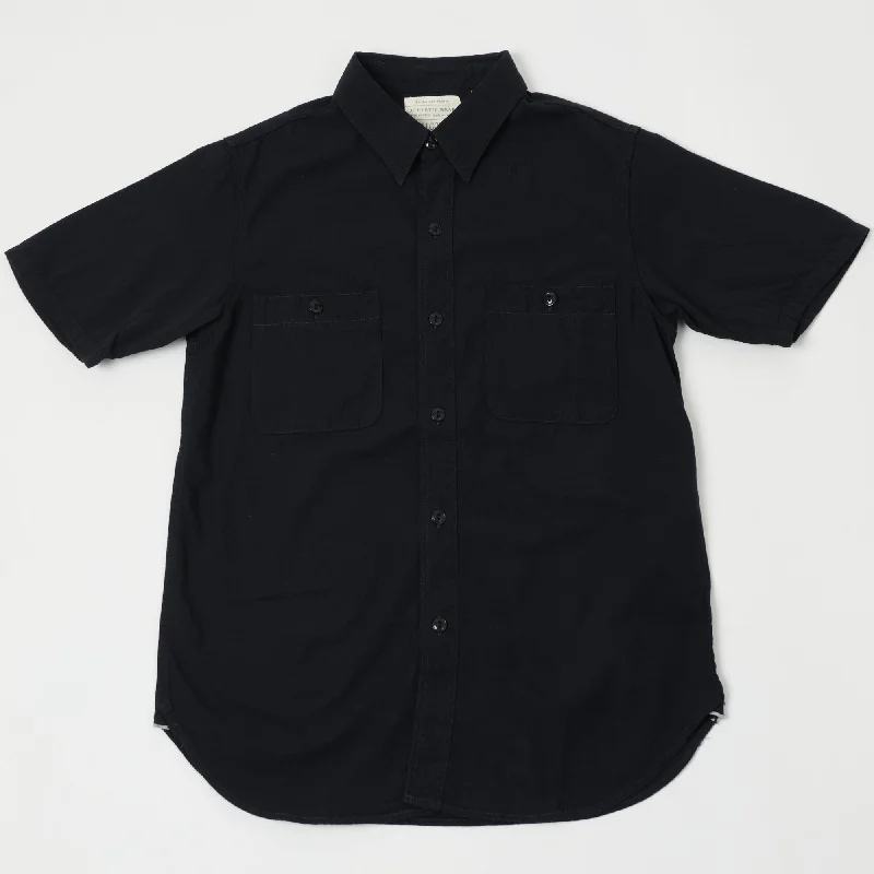 Full Count 4821 5oz Original Selvedge S/S Chambray Shirt - Black