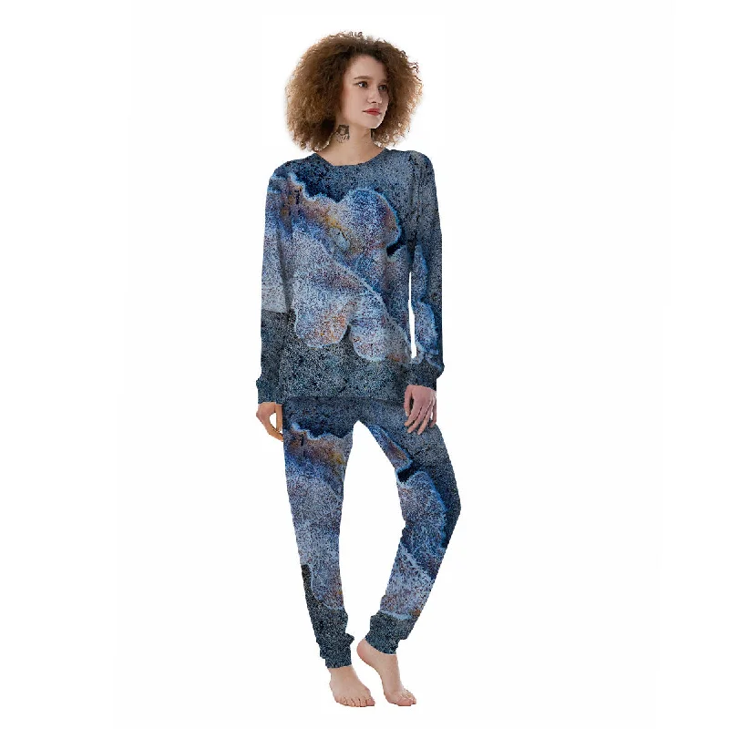 Frozen Leaf Oak Print Women's Pajamas