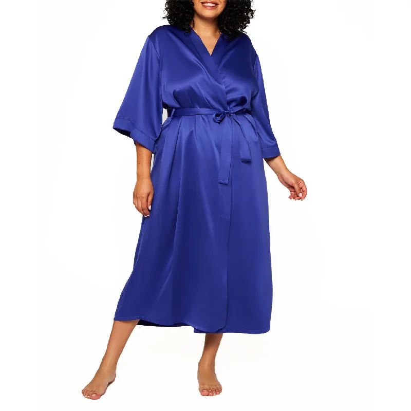 Jesse Satin 3/4 Sleeve Long Robe Plus Size