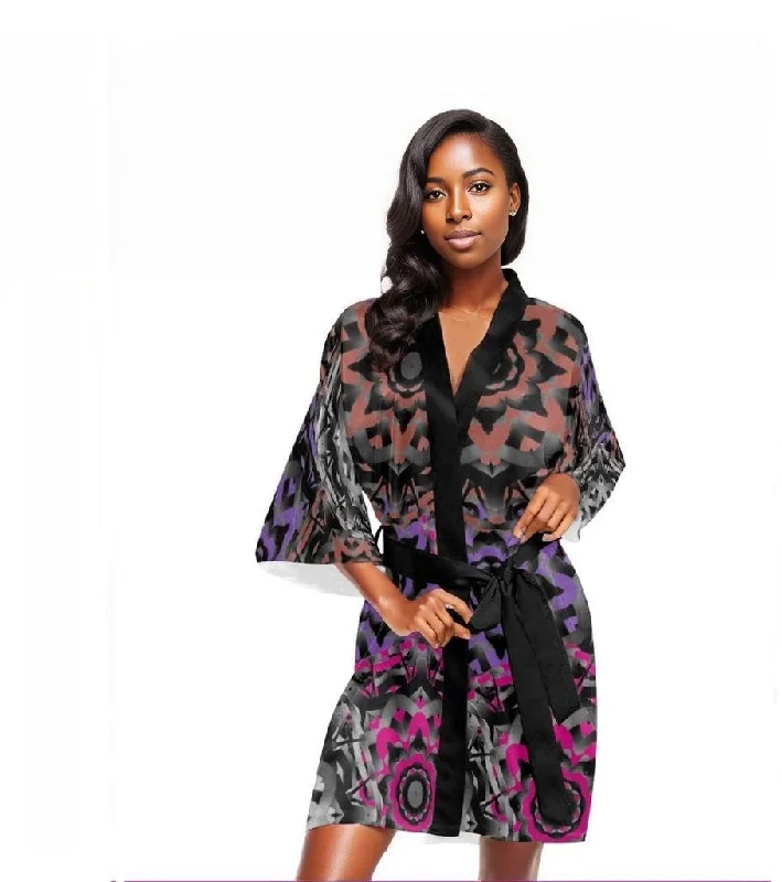 Mandala Graffiti Short Kimono Robe