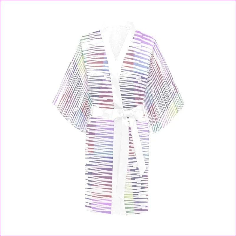 Scribbled Women's Short Kimono Robe