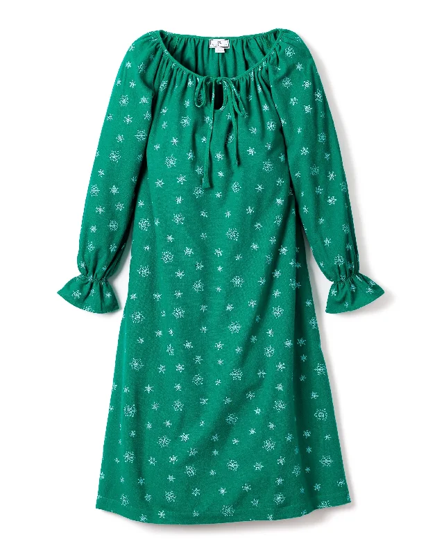 Women's Flannel Delphine Nightgown | Emerald Wonderland