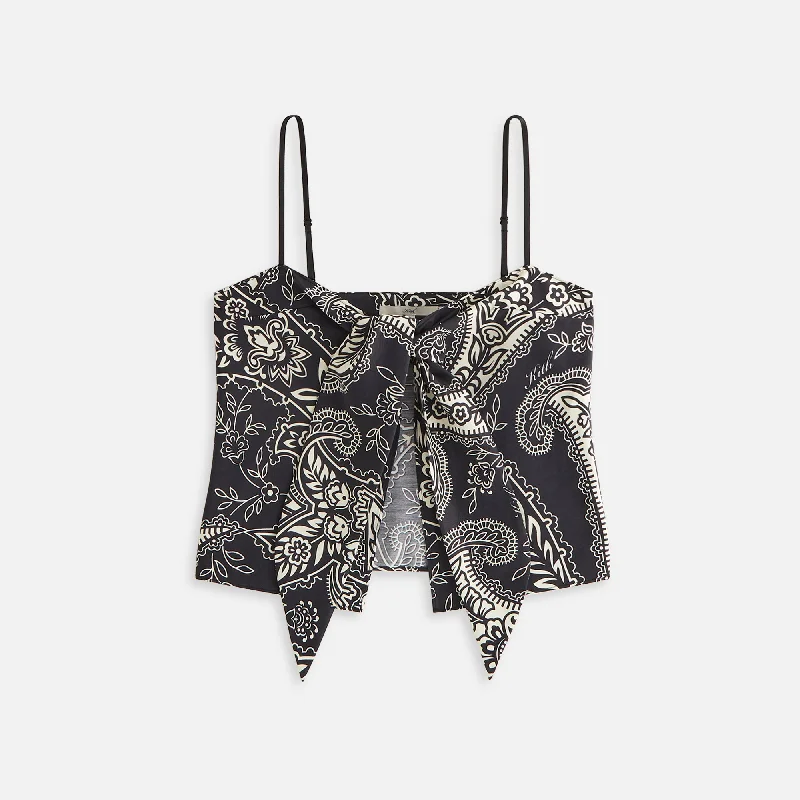 Kith Women Luna Paisley Tie Front Cami - Black