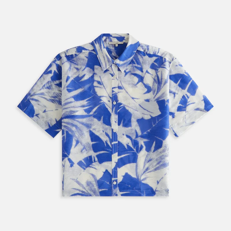 Kith Women Isla Palm Linen Shirt - Merlin