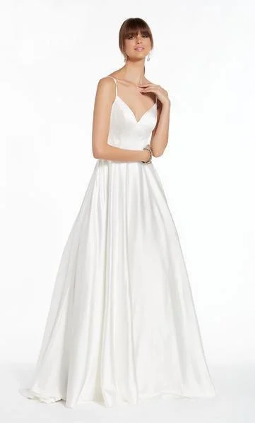 Alyce Paris - 7009 Luminous Satin V-Neck Bridal Gown