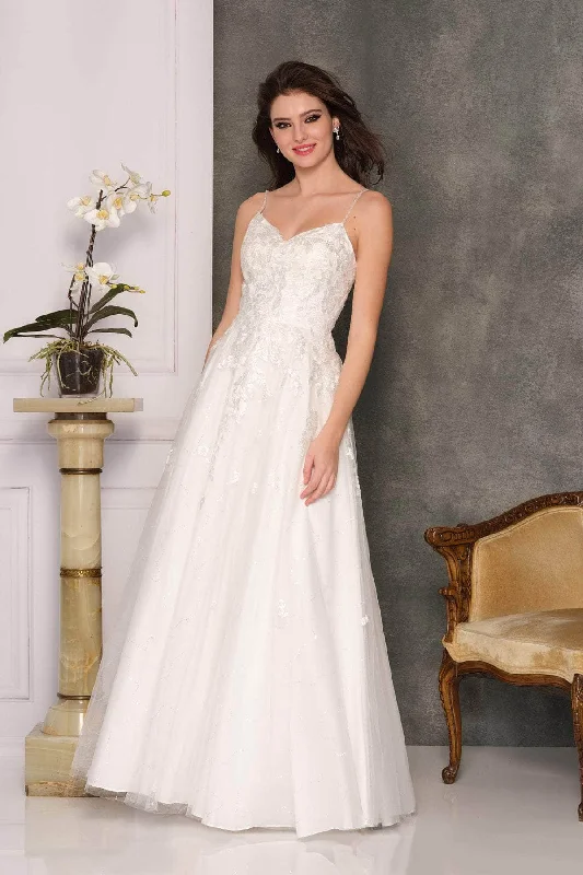 Dave & Johnny 10341W - Spaghetti Strap A-Line Bridal Gown