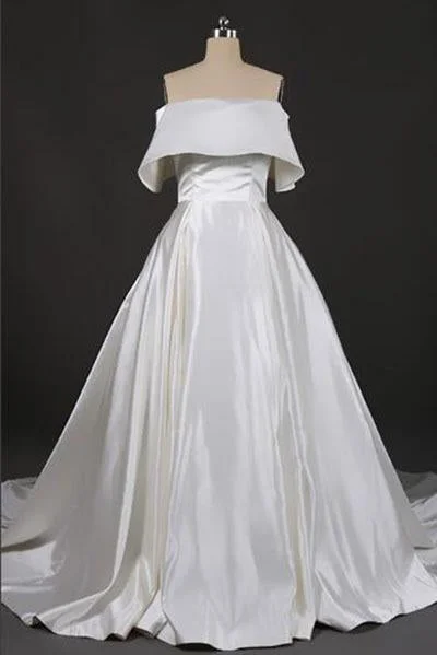 Gorgeous Strapless Ball Gown Long Wedding Dress Off the Shoulder Bridal Dress N2289