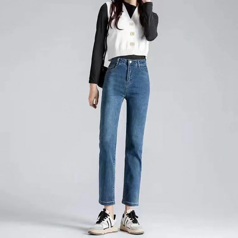 NiDELL: Women’s Vintage Cropped High Waist Jeans for Autumn