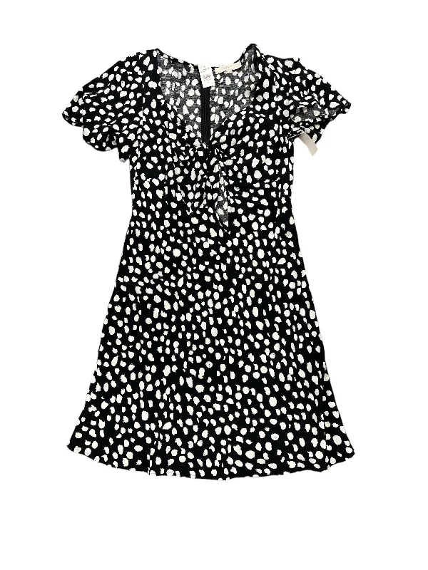 Black & White Dress Casual Midi Loft, Size M