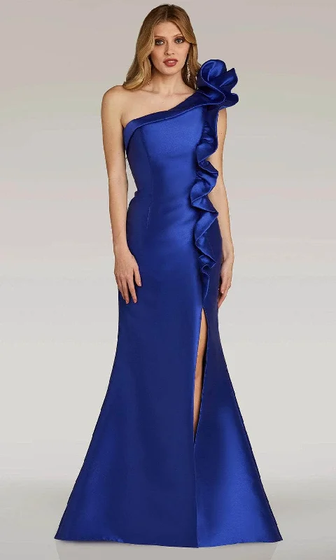 Gia Franco 12314 - Ruffle Accented Mikado Evening Dress