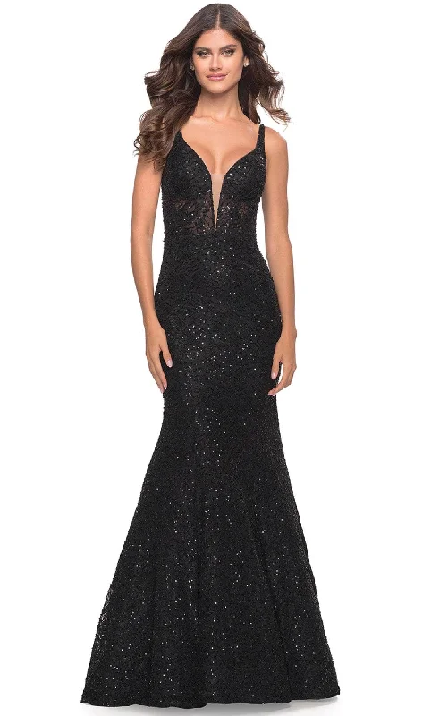 La Femme 31524 - Trumpet Embellished Evening Gown