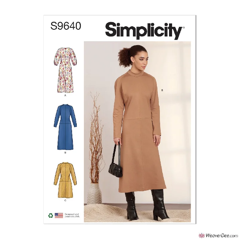 Simplicity Pattern S9640 Misses' Dolman Sleeve Dresses