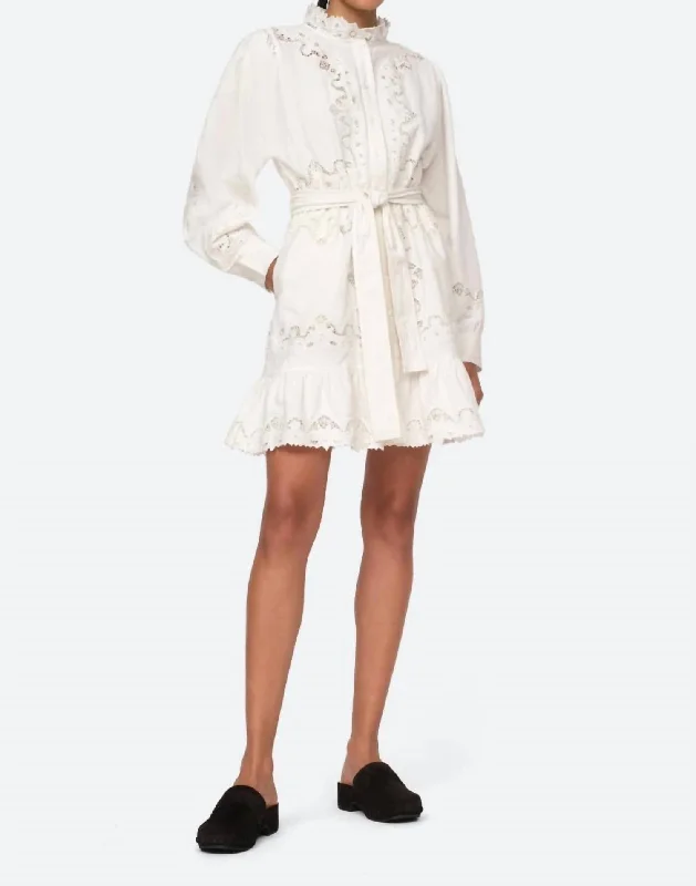 Anita Long Sleeve Dress In Ivory