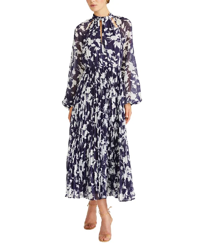 ML Monique Lhuillier Abbie Chiffon Maxi Dress