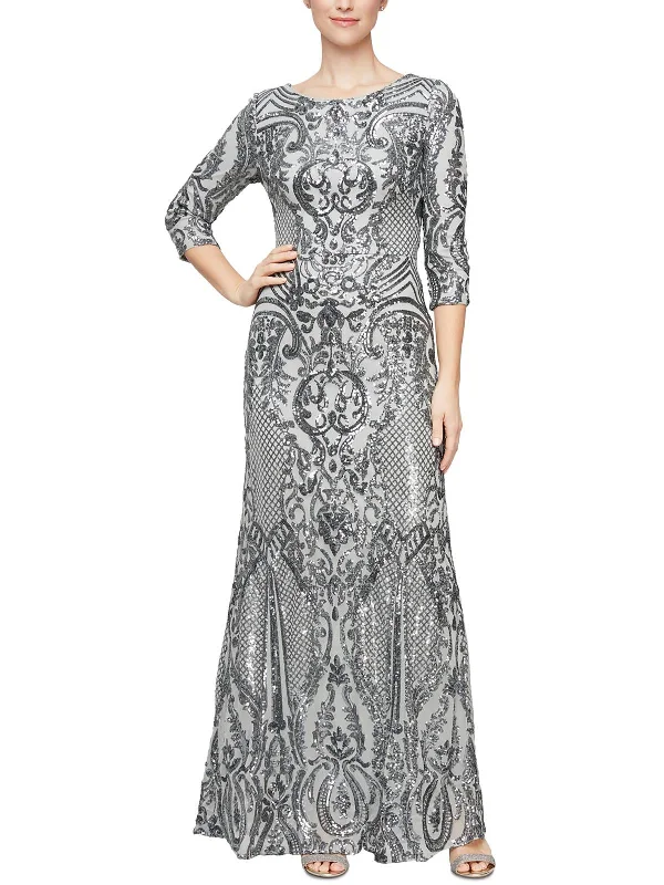 Womens Lace Long Evening Dress