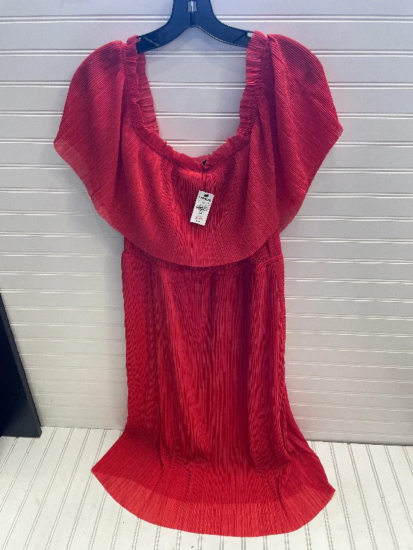 Dress Party Midi By Express In Red, Size: L