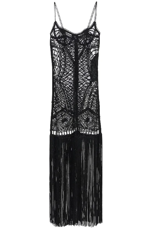 The Attico Women's Embroide Tulle Midi Dress