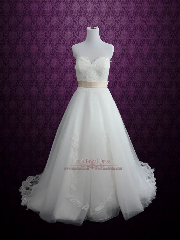 Other Lazaro LZ3251 Inspired Strapless Chantilly Lace Tu